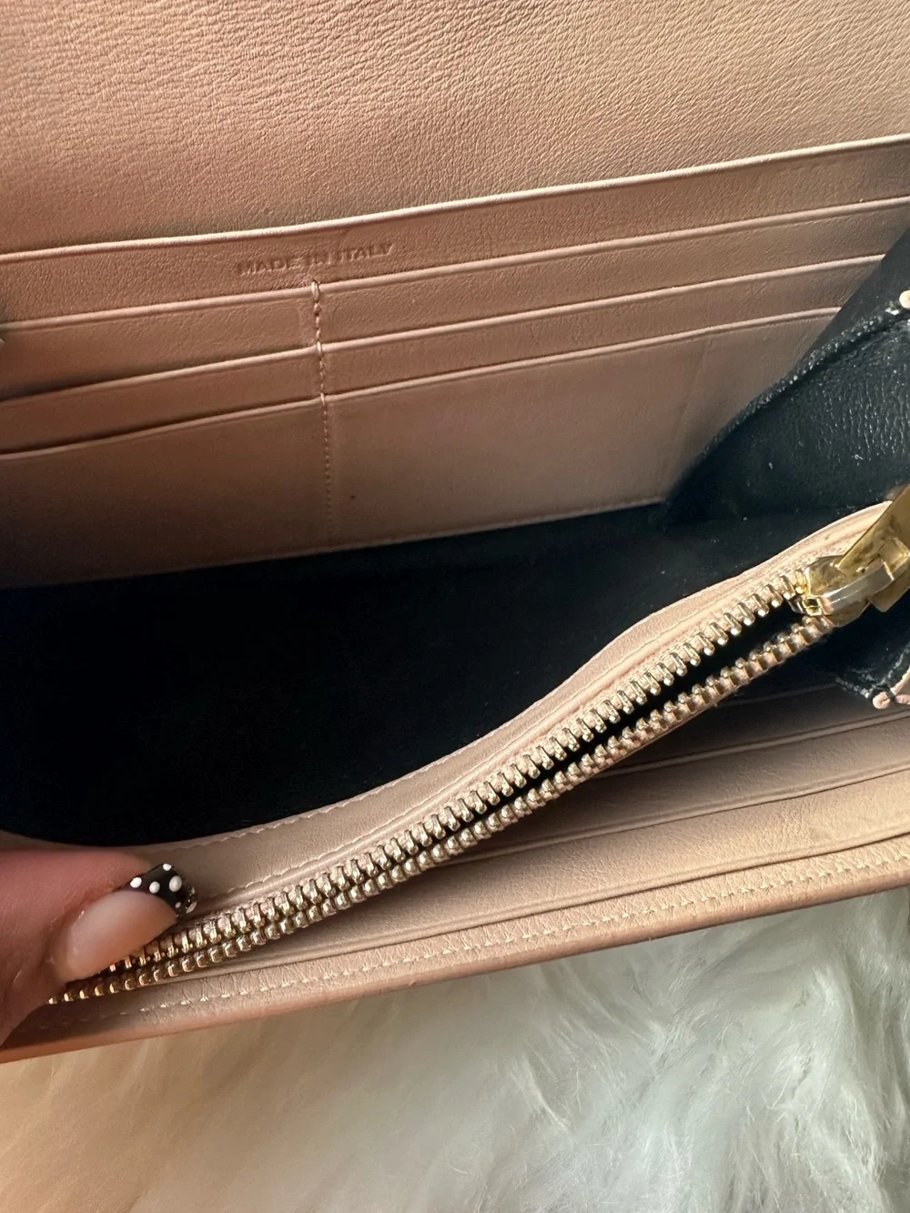 Saint Laurent YSL Beige Leather Wallet Convertible Chain Crossbody
